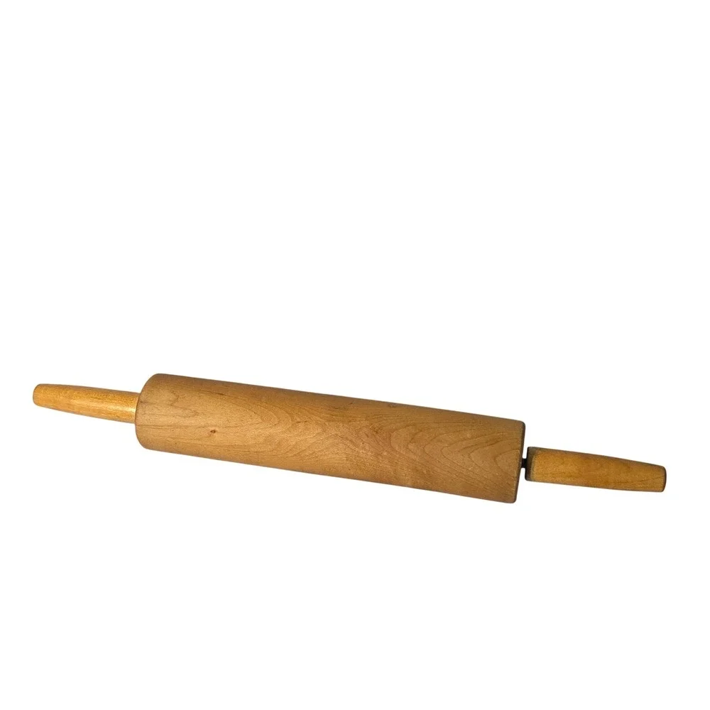 VTG Rolling Pin Brown Wood Classic Kitchen Baking Tool